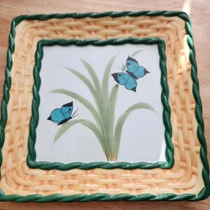 ‎Butterfly ceramic serving plate
